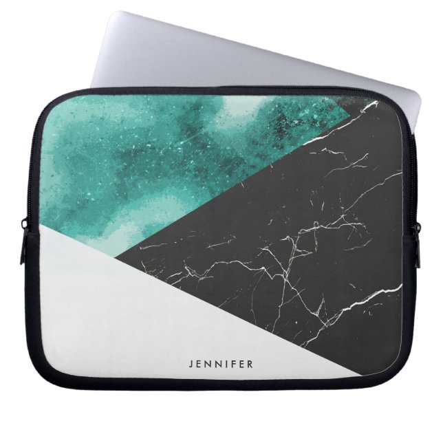 Marble Mosaic Abstract Pattern Laptop Sleeve (Front)