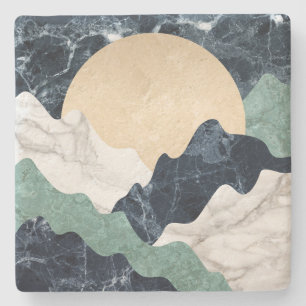 Marble Mountain Landscape Stone Coaster