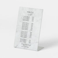 Marble  Nail Salon Professional Price List Menu