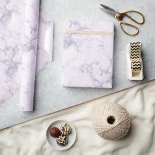 Marble Natural Stone Grey with Soft Purple Pink Ve Wrapping Paper