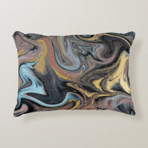 Marble Nature Artwork Golden Glitter Decorative Cushion