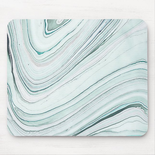 Marble Paper, Aqua/Grey Mouse Pad (Front)