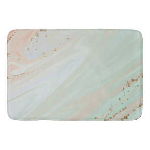Marble Pastel Stone Texture Glitter Watercolor Bath Mat