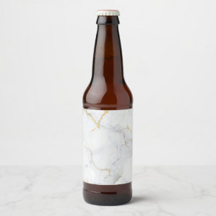 Marble Pastel Stone Texture Glitter Watercolor Beer Bottle Label