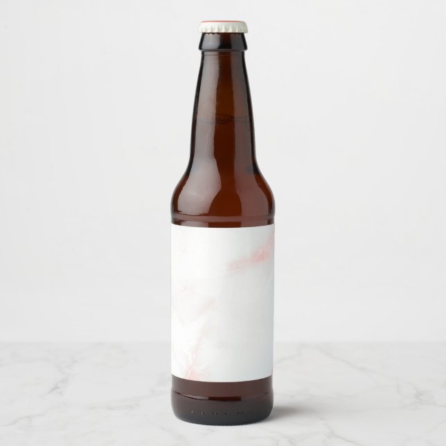 Marble Pastel Stone Texture Glitter Watercolor Beer Bottle Label (Front)
