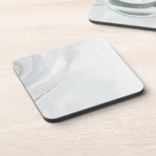 Marble Pastel Stone Texture Glitter Watercolor Coaster