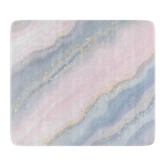 Marble Pastel Stone Texture Glitter Watercolor Cutting Board