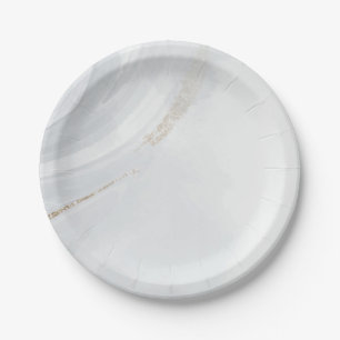 Marble Pastel Stone Texture Glitter Watercolor Paper Plate