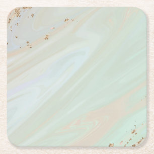 Marble Pastel Stone Texture Glitter Watercolor Square Paper Coaster