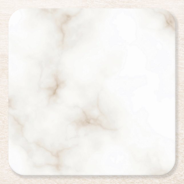 Marble Pastel Stone Texture Glitter Watercolor Square Paper Coaster (Front)