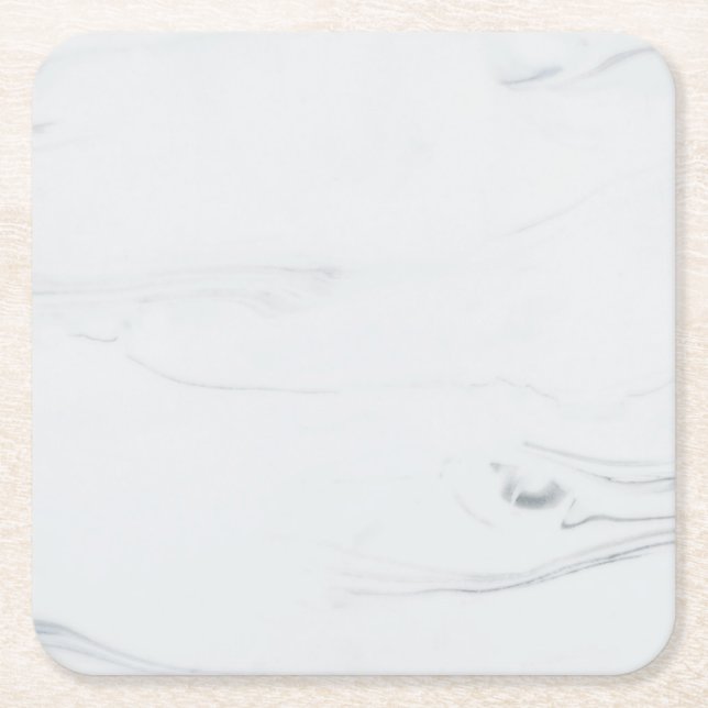 Marble Pastel Stone Texture Glitter Watercolor Square Paper Coaster (Front)