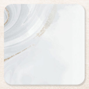 Marble Pastel Stone Texture Glitter Watercolor Square Paper Coaster