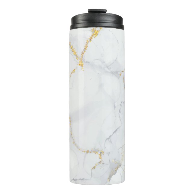Marble Pastel Stone Texture Glitter Watercolor Thermal Tumbler (Front)