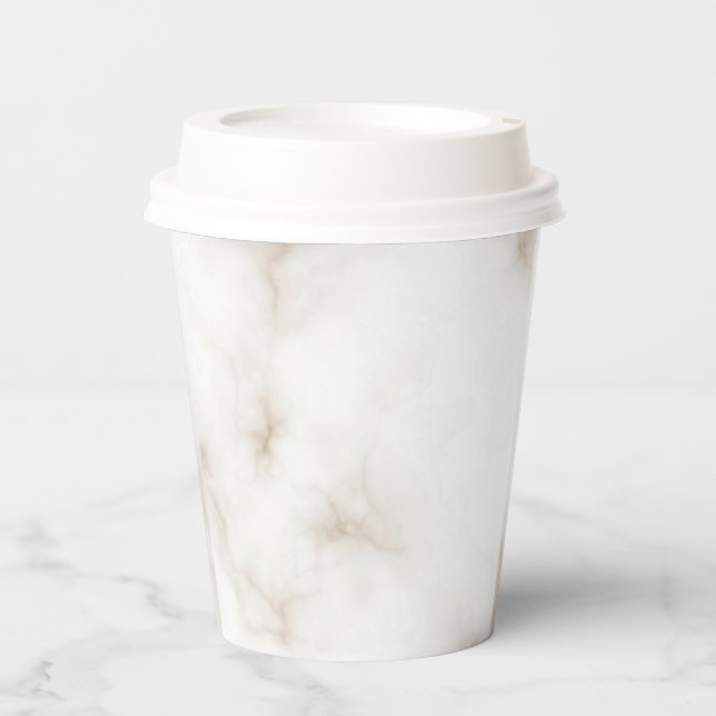 Marble Pastel Stone Textured 8oz Paper Cup (Front)