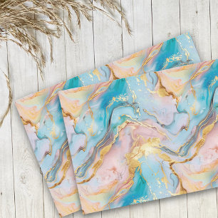 Marble Pastels and Gold Foil Look Tissue Paper