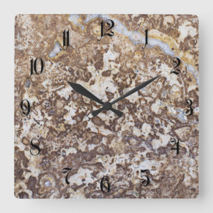 Marble pattern background square wall clock