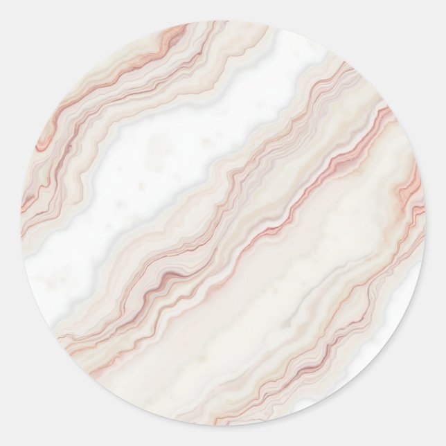 Marble pattern classic round sticker (Front)