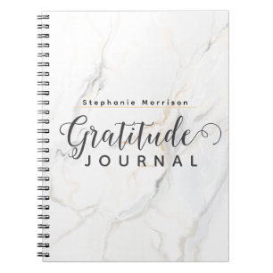Marble Pattern Gratitude Journal - Grey & white