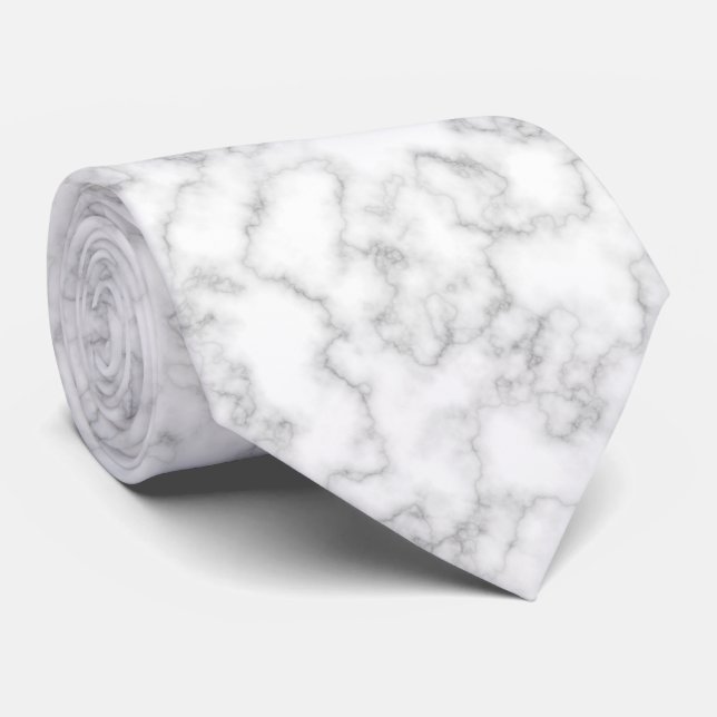 Marble Pattern Gray White Marbled Stone Background Tie (Rolled)