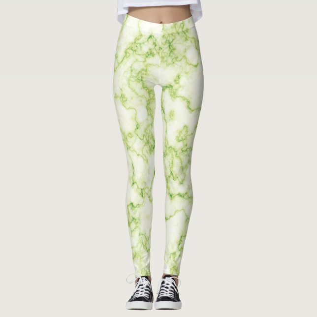 Marble Pattern Green Leggings (Front)
