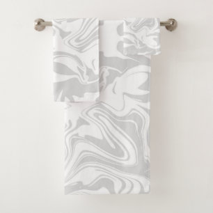 Marble pattern, grey and white towel