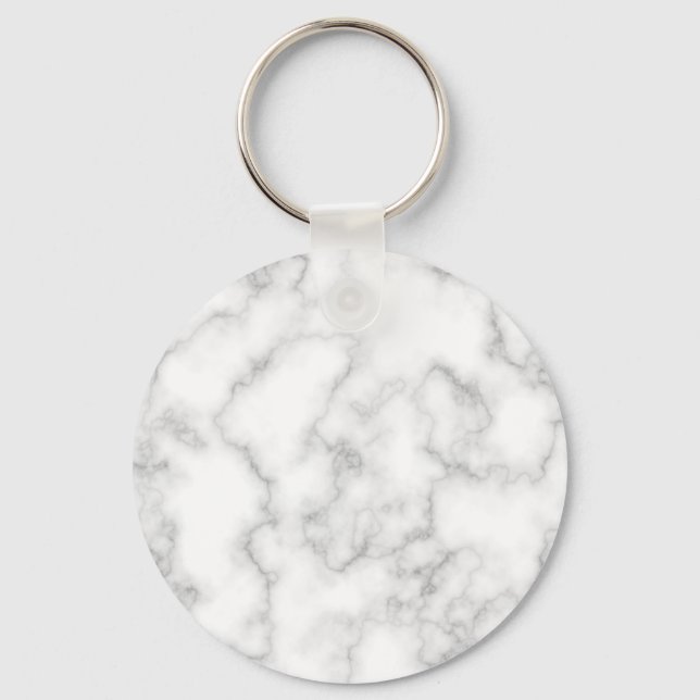 Marble Pattern Grey White Marbled Stone Background Key Ring (Front)
