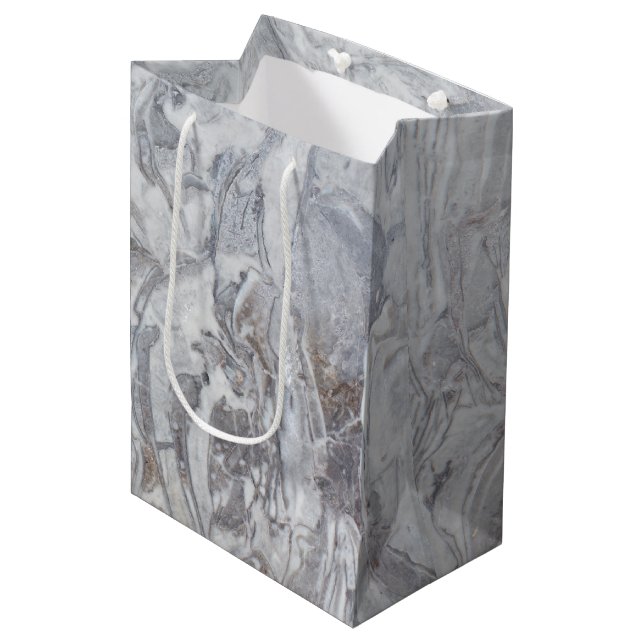 Marble pattern medium gift bag (Front Angled)