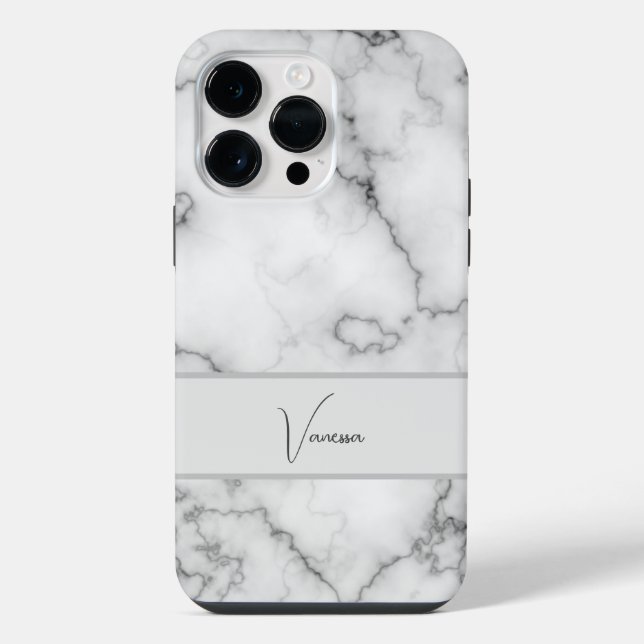 Marble Pattern Personalisation iPhone Case (Back)
