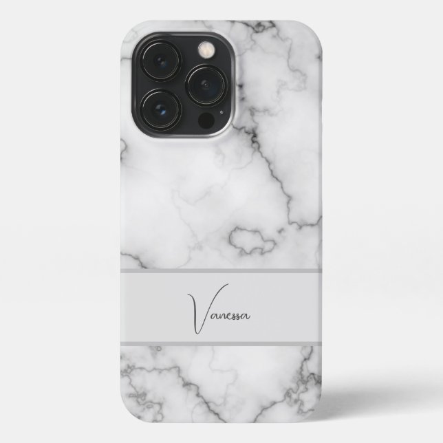 Marble Pattern Personalisation iPhone Case (Back)