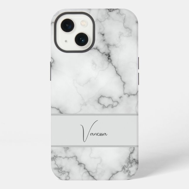 Marble Pattern Personalisation iPhone Case (Back)