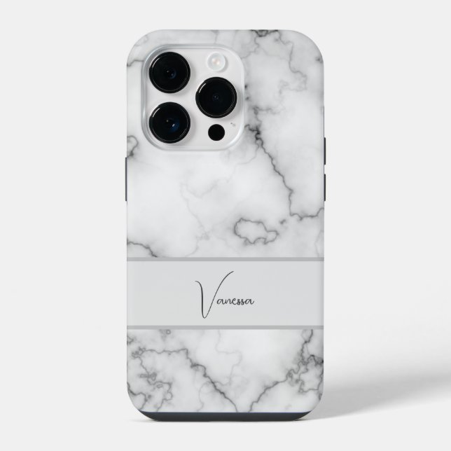 Marble Pattern Personalisation iPhone Case (Back)