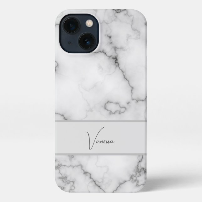 Marble Pattern Personalisation iPhone Case (Back)