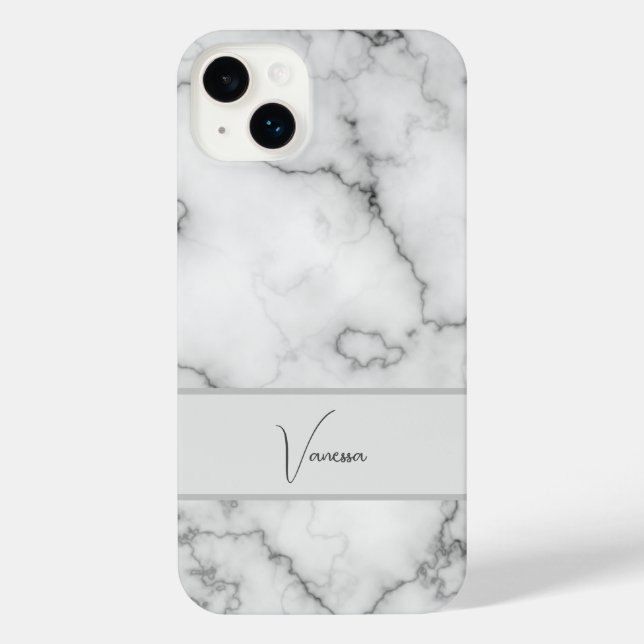 Marble Pattern Personalisation iPhone Case (Back)