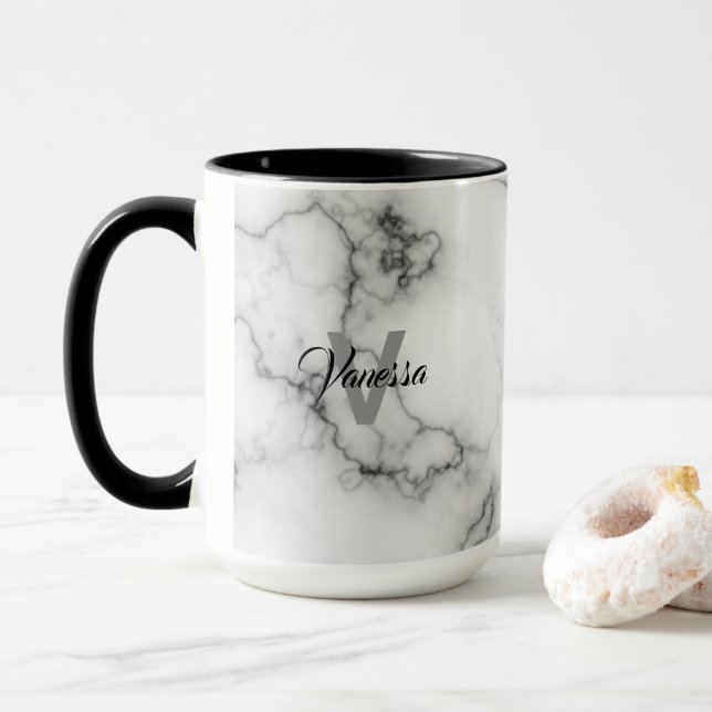 Marble Pattern Personalisation Mug (With Donut)