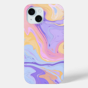 Marble Pattern Purple Pink Abstract Colourful iPhone 15 Case