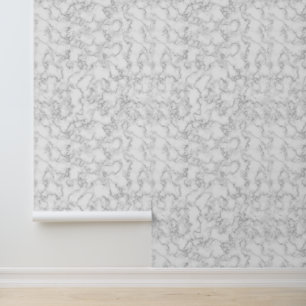 Marble Pattern Simple Minimalist Modern Gray White Wallpaper