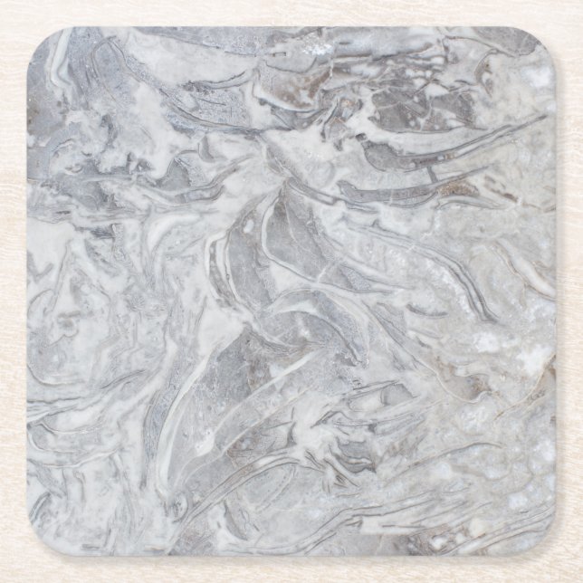Marble pattern square paper coaster (Front)