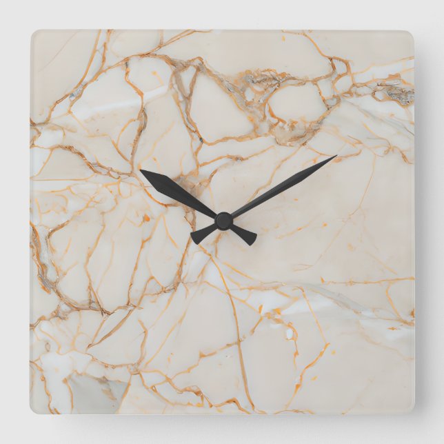 Marble Pattern Square Wall Clock (Front)