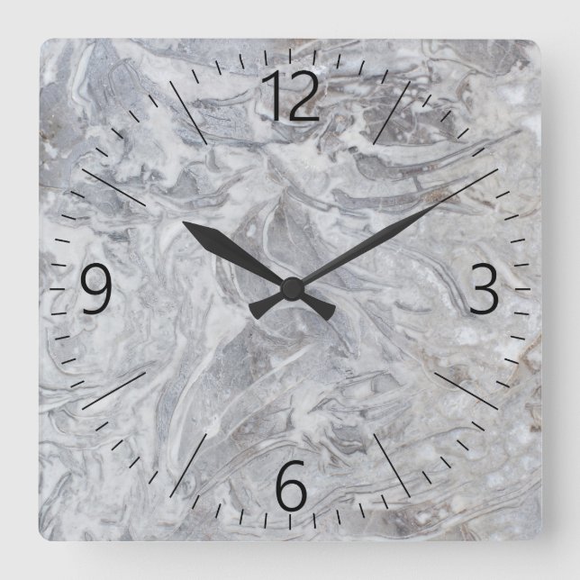Marble pattern square wall clock (Front)