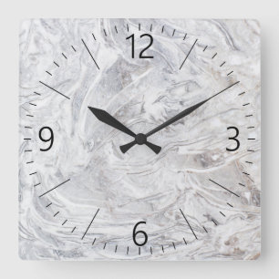 Marble pattern square wall clock