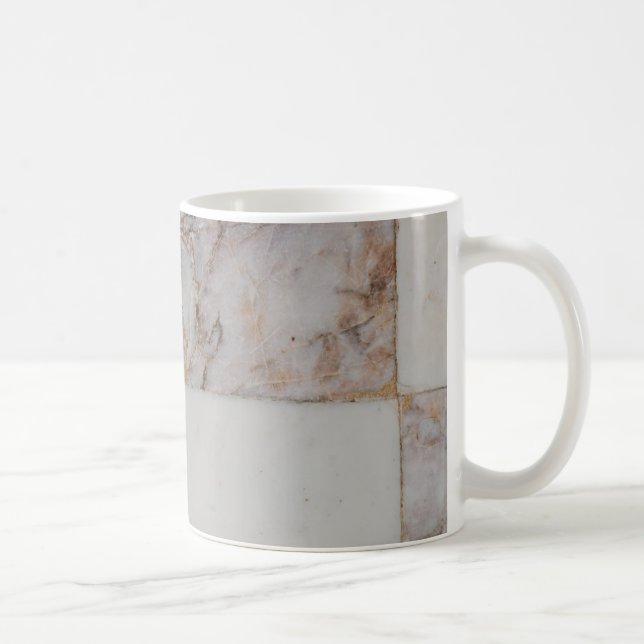 marble pattern white and brown ceramic coffee mug (Right)