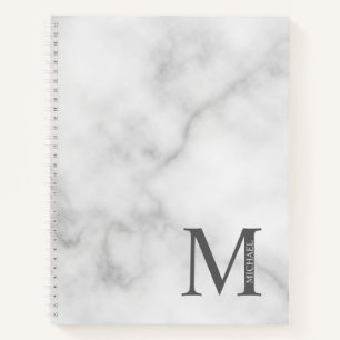 Marble Personalised Elegant Monogram and Name Notebook