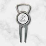 Marble Personalised Groomsman's Name and Monogram Divot Tool<br><div class="desc">Elegant Black and White Personalised Groomsman Gifts featuring personalised monogram in grey elegant script font style with groomsman's name and title in classic serif font style on white marble background. Also perfect for best man, father of the bride, bridesmaid, maid of honour, flower girl, mother of the bride and more....</div>