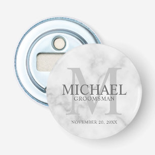 Marble Personalised Groomsmen's name and monogram Bottle Opener