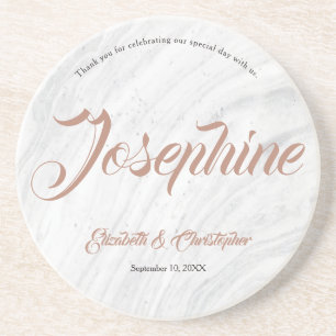 Marble Personalised Names Wedding Place cards Coaster