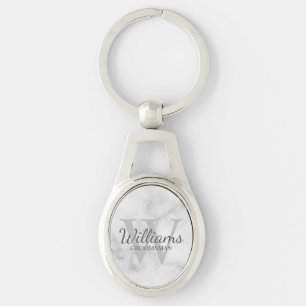 Marble Personalised Script Groomsmen Key Ring