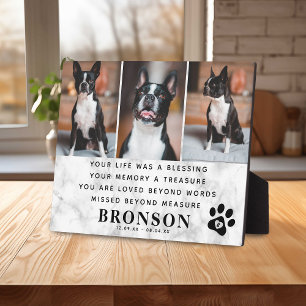 Marble Pet Loss Memorial Quote & Photo Collage Plaque