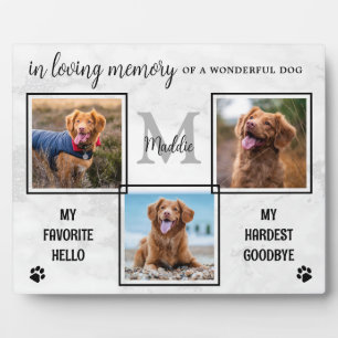 Marble Pet Memorial In Loving Memory 3 Photo Plaq Plaque