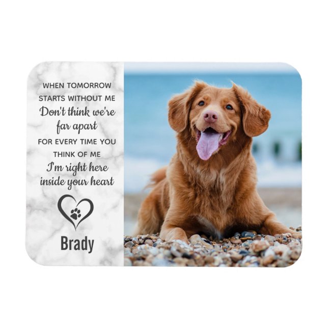 Marble Pet Memorial Keepsake Remembrance Dog Magnet (Horizontal)
