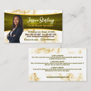 Marble Photo Credit Repair Business Card